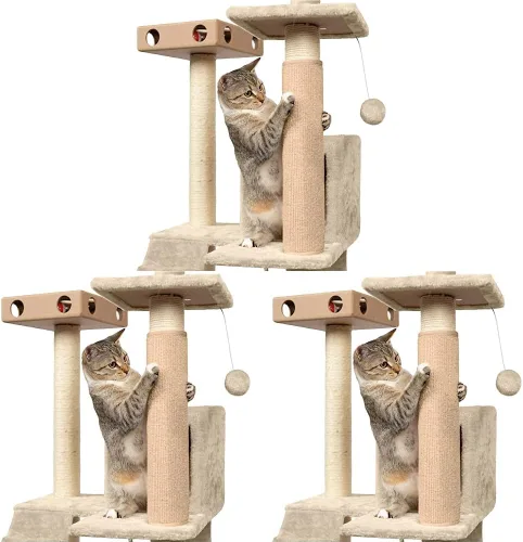 Vista 10 de Furhaven Funda para poste rascador envolvente para gatos de interior, se adapta a postes de hasta 3.5 pulgadas de diámetro, duradera y menos