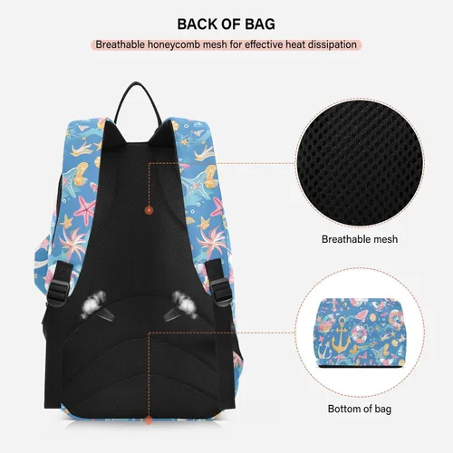 Vista 4 de Tennis Badminton Bag Backpack Water Resistant Sea Ocean Blue Waves Ocean 3 Rackets Badminton Pickleball Bag for Men Women Tennis Sport Tenis