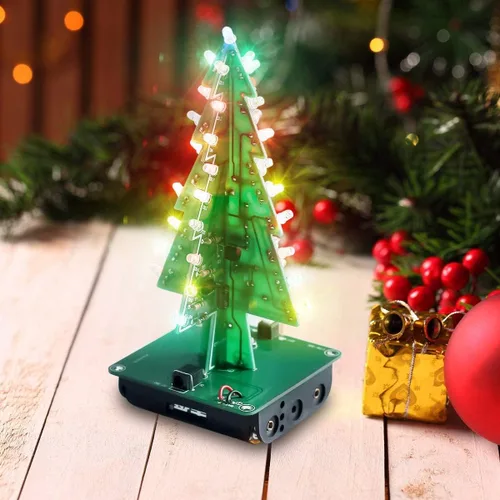 Vista 3 de Kit de soldadura de árbol de Navidad LED 3D, 7