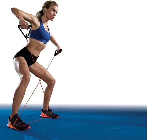 Vista 3 de SPRI Bandas de resistencia con asas - Bandas de tubo de resistencia para entrenamiento de fuerza y fitness