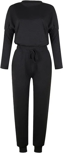 Vista 4 de MaMiDay Conjunto de dos piezas para mujer, de manga larga, para salir, casual, cuello redondo, sudadera con cordón y bolsillos