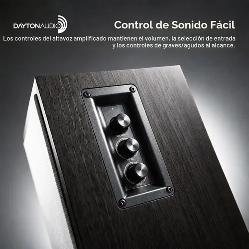 Vista 3 de Dayton Audio Classic B40A Par de bocinas de estante con Bluetooth y alimentación (Negro, 4")