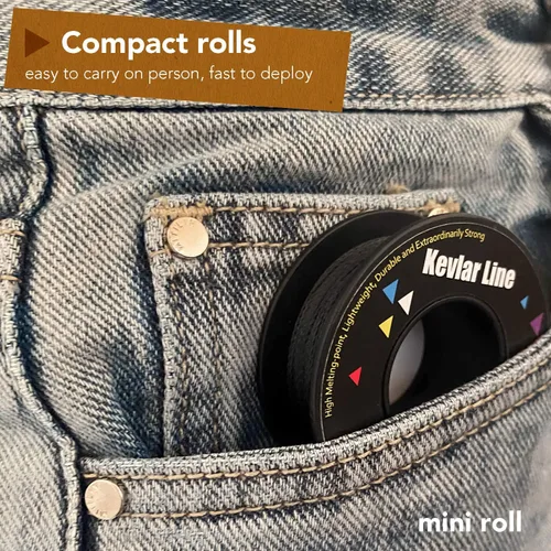 Vista 6 de EMMAKITES Cuerda trenzada 100% kevlar, hilo para tensión para actividades en exteriores, tácticas y de supervivencia y para otros fines