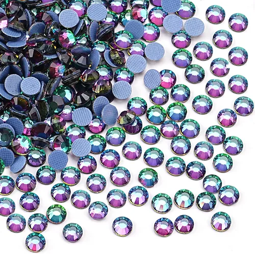 Vista 32 de Jollin Hot Fix - Diamantes de imitación de cristal con parte trasera plana, gemas de diamantes de imitación de 0.079 pulgadas