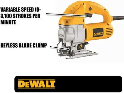 Vista 7 de DEWALT Sierra de calar, mango superior, 5.5 amperios, con cable (DW317K), color amarillo