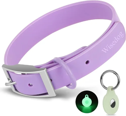Vista 12 de Wisedog Collar de perro impermeable: ajuste múltiple de 7 a 23.6 pulgadas, correa recubierta de goma suave, fácil de limpiar, para perros pequeños