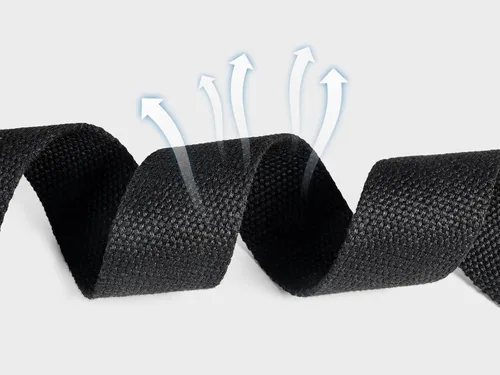 Vista 5 de Cinturón para mujeres y hombres de lona con hebilla negra 1 1/2" de ancho extra larga color sólido