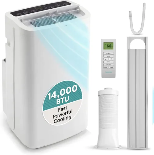 Vista 12 de SereneLife Aire acondicionado portátil de 8000 BTU con WIFI Enfriamiento 3 en 1, ventilador y deshumidificador Temporizador de 24 horas de hasta