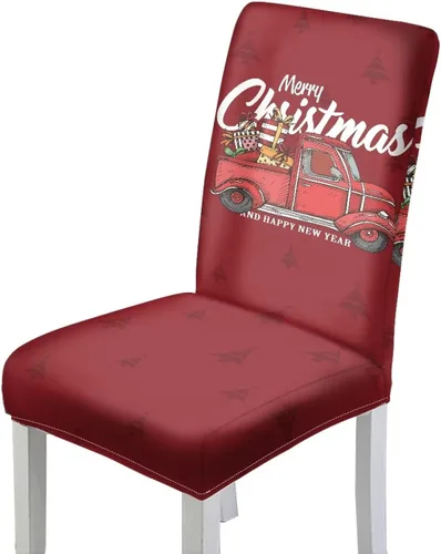 Vista 21 de HUGS IDEA Juego de 2 fundas para sillas de comedor con diseño de árbol de Navidad, jacquard, fundas protectoras para sillas Parsons de bastón