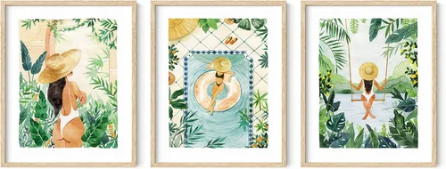 Vista 8 de HAUS AND HUES - Arte de póster Bauhaus - Juego de 3 arte de pared abstracto moderno, pósteres vintage e impresiones, arte de pared azul y amarillo