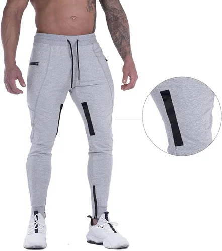 Vista 2 de MAIKANONG Pantalones deportivos de gimnasio para hombre, estilo casual, pantalones de entrenamiento cónicos, para gimnasio, entrenamiento