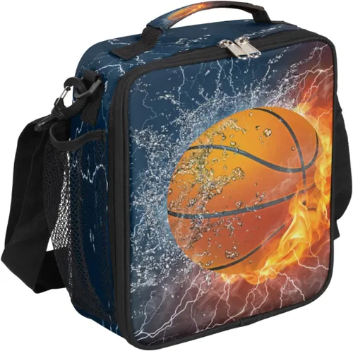 Vista 13 de Lonchera personalizada con nombre, lonchera personalizada de baloncesto, bolsa de almuerzo aislada personalizada, bolsa de preparación de comidas A
