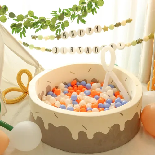 Vista 2 de Bolas de hoyo de TRENDPLAY en forma de estrella y corazón para niños pequeños - 50, 100, 200, 500 piezas de bolas de plástico para diversión y juego
