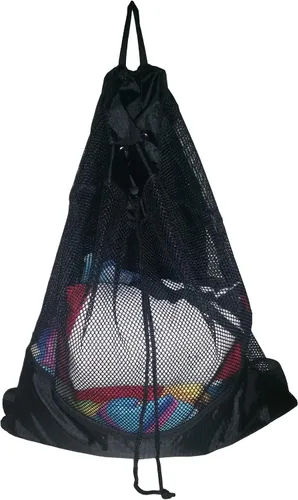 Vista 4 de Mochila XL Carry All Mesh Beach Bag con cordón y bolsillo exterior con cremallera