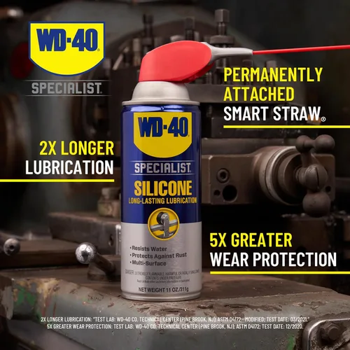 Vista 2 de WD-40 Specialist Lubricante de silicona con aerosoles inteligentes de paja de 2 maneras, paquete doble, 11 onzas, [paquete de 12]