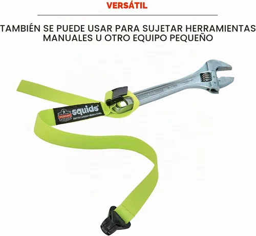 Vista 5 de Ergodyne Squids 3155 Lanyard with Clamp End, Easily Attaches to Hard Hat, Tools or Small Valuables, Weight Capacity 2 lbs