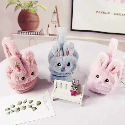 Vista 5 de Orejeras deportivas de invierno para niños y niñas, con diseño de animales, de piel sintética, para esquiar, nieve, calentadores de orejas, a prueba