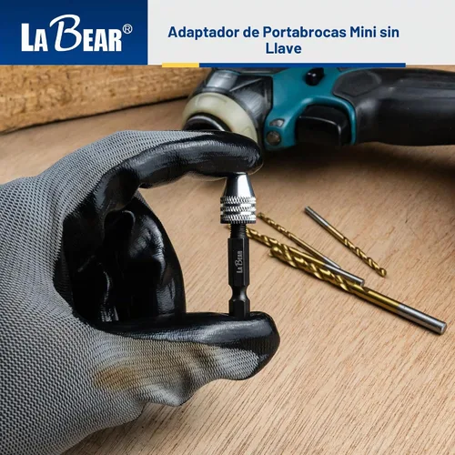 Vista 6 de LABEAR - Adaptador Mini Sin Llave para Portabrocas de ¼ Pulgada con Vástago Hexagonal Capacidad de 0.3-3.2mm para Brocas Micro