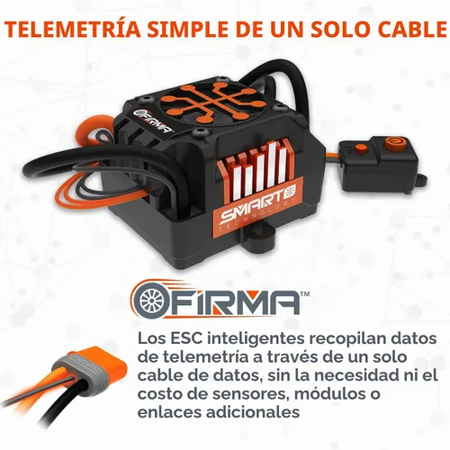 Vista 3 de Spektrum Firma 150A sin escobillas Smart ESC / 2050Kv sin sensor Motor Combo, SPMXSEMC05, negro