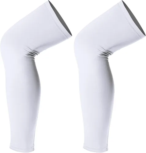 Vista 8 de Mangas de compresión para piernas, manga larga para rodilla, protección UV, para hombres y mujeres, deporte, baloncesto, fútbol americano