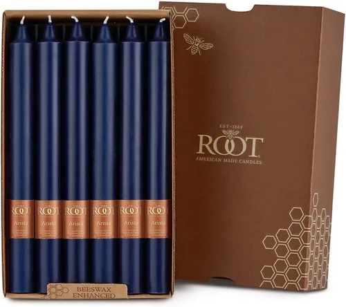 Vista 22 de Root Candles Juego de velas sin perfume de mezcla de cera de abeja de alta calidad, 5 pulgadas, azul Williamsburg, 8 unidades Williamsburg Azul