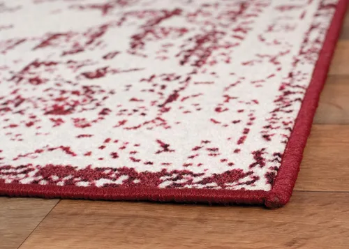 Vista 6 de Woven Trends Alfombra contemporánea y tradicional, medallón vintage 048, extremadamente duradera y resistente a las manchas, elegante con parte Rojo