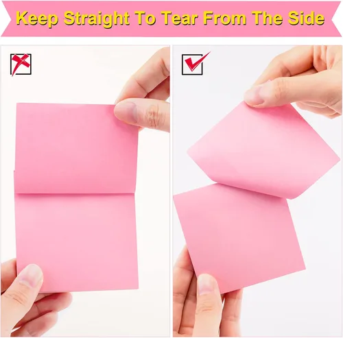 Vista 6 de Fainne Paquete de 120 notas adhesivas a granel de 3 x 3 pulgadas, bloc de notas autoadhesivas de papel multicolor para suministros escolares