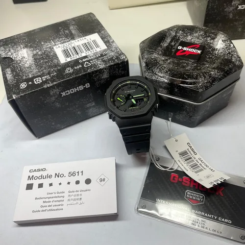 Vista 2 de G-Shock GA2100-1A3 - Reloj neón con acento color verde NegroVerde Digital