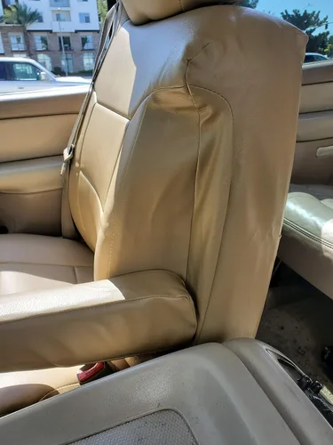 Vista 4 de Funda protectora para asiento delantero y 2 apoyabrazos, de piel sintética, personalizada, original, para Chevy.