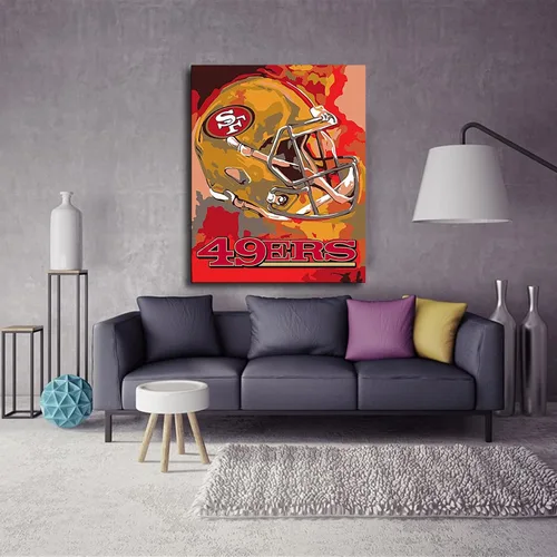 Vista 6 de San Francisco City 49ers - Póster de fútbol americano, diseño deportivo, arte de pared, diseño impreso, obra de arte para decoración del hogar