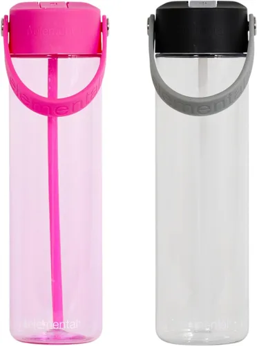 Vista 8 de Elemental Botella de agua Splash con pajilla, botella de agua reutilizable de plástico Tritan sin BPA con correa, ideal para viajes, gimnasio