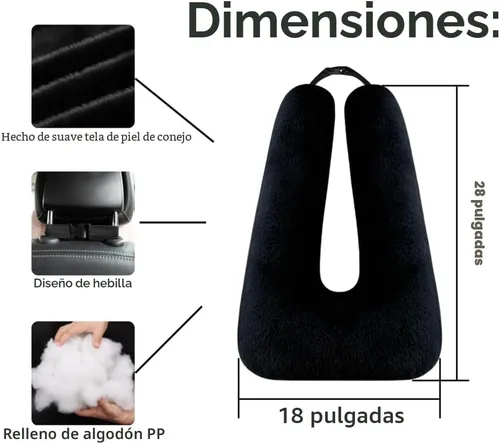 Vista 3 de FHSGGP Almohada de viaje Almohada de coche para niños La ayuda para dormir para adultos y niños en viajes por carretera Almohada de viaje para niños