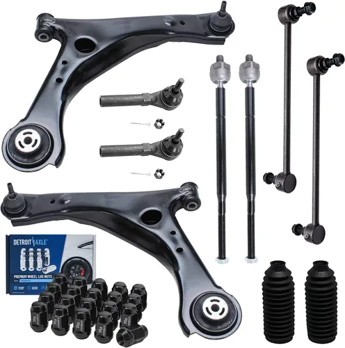 Vista 78 de Detroit Axle - Kit de extremo de 12 piezas para Ford Explorer Mercury Mountaineer 1998-2001 1999 2000, 2 brazos de control delanteros superiores
