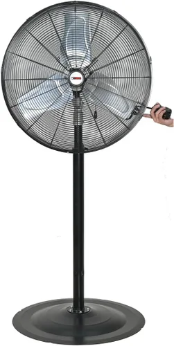 Vista 10 de K Tool International 77723; Ventilador de pedestal industrial resistente al agua IPX4 para exteriores, ventilador no oscilante de 24 pulgadas