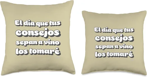 Vista 3 de WAQ World El día que Tus consejos sepan a vino Los tomaré - Almohada (16 x 16 pulgadas), multicolor
