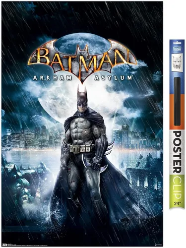 Vista 19 de Trends International DC Comics VIdeo Game - Arkham Asylum - Póster de pared de arte clave, 14.725 x 22.375 pulgadas, versión enmarcada de madera