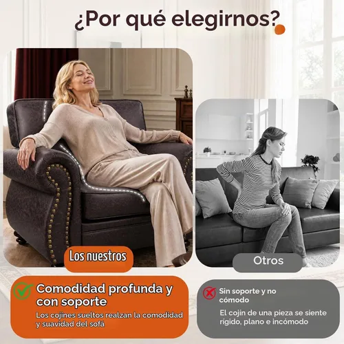 Vista 3 de Couchus Silla decorativa Mid-Century de 42 pulgadas de ancho, sofá