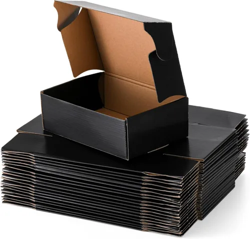 Vista 5 de Dicunoy Paquete de 30 cajas de cartón, cajas de envío pequeñas de 9 x 6 x 3 pulgadas, caja de cartón corrugado negro para enviar por correo, cajas