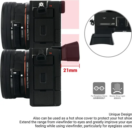 Vista 2 de Visor de cámara de silicona suave para Sony A7C Alpha 7C (ILCE7CL/S) Protector de copa ocular (no compatible con A7C II, A7CR)