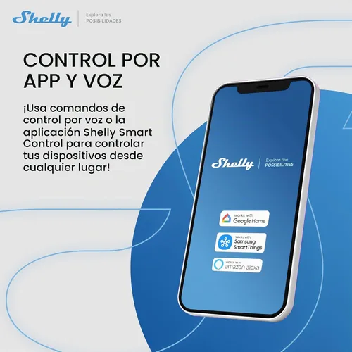 Vista 5 de Shelly 1 Gen3, interruptor de relé inteligente WiFi con contactos secos, 1 canal 16A, compatible con Alexa, Home Assistant, SmartThings y Google