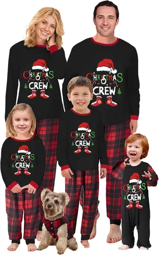 Vista 15 de OAKFashion Conjuntos de Pijamas Familiares de Navidad, Pijamas Familiares a Juego de Navidad Ropa de Dormir Pjs