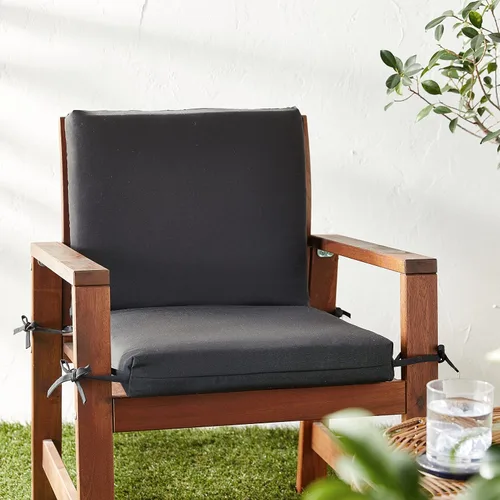 Vista 6 de Pillow Perfect - Almohada para aire libre/interior Fresco Negro Chaise, descanso, 80x23x3