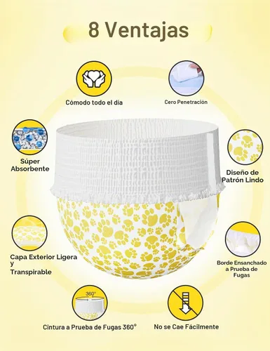 Vista 8 de Dono Pañales desechables para perros hembra, talla XS, 96