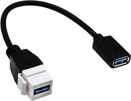 Vista 2 de Cable de inserción de conector Keystone USB 3.0, Haokiang USB 3.0 A hembra a USB A 3.0 hembra Keystone Insertar placa de pared, adaptadores de panel