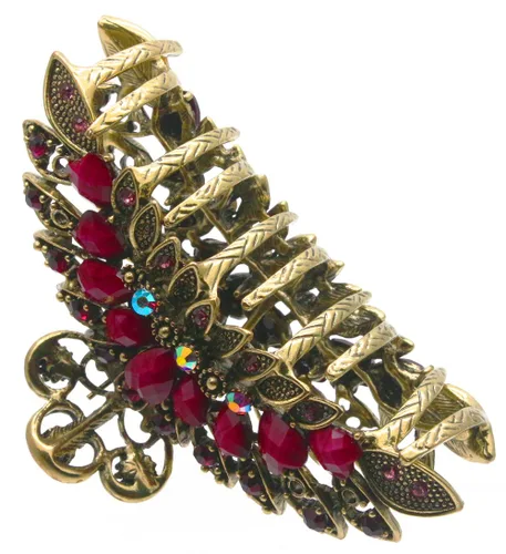 Vista 6 de Fashion & Lifestyle Pinza de mandíbula grande de aleación de metal para mujeres y niñas, pinza bastante fuerte, pasador antideslizante, agarre hacia