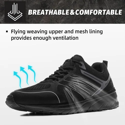 Vista 5 de Furuian Zapatos de punta de acero para mujer, ligeros, de seguridad, indestructibles, antideslizantes, zapatos utilitarios de trabajo