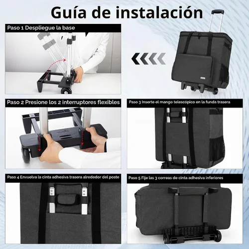 Vista 6 de CURMIO Estuche de transporte para PC, bolsa de torre de escritorio de doble Negro