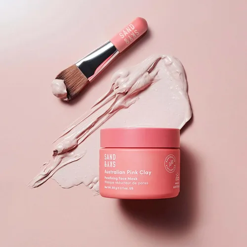 Vista 3 de Sand & Sky mascarilla facial de arcilla rosa australiana desintoxicante con vitamina C y antioxidantes - mascarilla de arcilla para aclarar poros