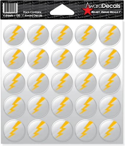 Vista 8 de Award Decals Juego de calcomanías de rayo (negro sobre transparente) (100 calcomanías de 1 pulgada), calcomanías originales Award Decals prémium
