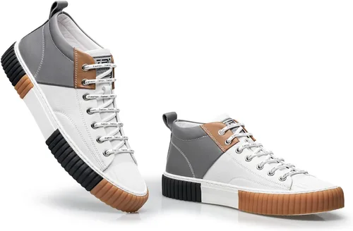 Vista 6 de ZRO Zapatillas de deporte altas de los hombres, zapatos casuales transpirables de cuero para los hombres S05806